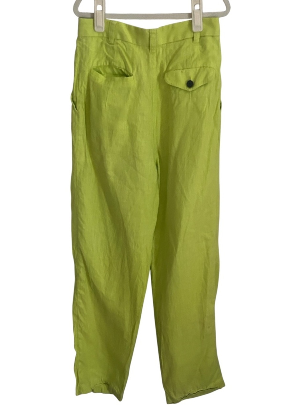 Mara Hoffman Wide Leg Trouser Pants 100% Hemp Size 2 Neon Green High Waisted - Picture 5 of 14